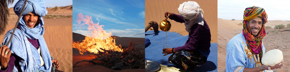 
Cadre photo avec des photos sur le Maroc: Ahmed cuire au four et cuire du pain de sable